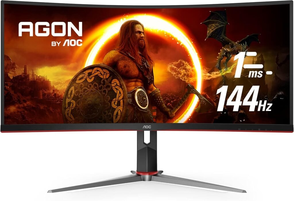 AOC CU34G2X 34 Curved Frameless Immersive Gaming Monitor, UltraWide QHD 3440x1440, VA Panel, 1ms 144Hz Adaptive-Sync, Height Adjustable, 3-Yr Zero Dead Pixels, Black/Red AOC CU34G2X 34 Curved Frameless Immersive Gaming Monitor, UltraWide QHD 3440x1440, VA Panel, 1ms 144Hz Adaptive-Sync, Height Adjustable, 3-Yr Zero Dead Pixels, Black/Red