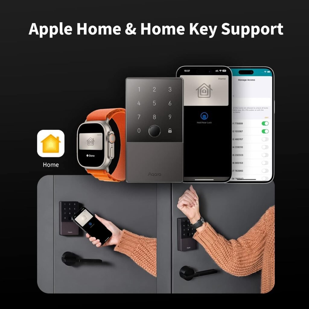 Aqara Smart Lock U100, Fingerprint Keyless Entry Door Lock with Apple Home Key, Touchscreen Keypad, Bluetooth Electronic Deadbolt, IP65 Weatherproof, Supports Apple HomeKit, Alexa, Google, IFTTT, Gray Aqara Smart Lock U100, Fingerprint Keyless Entry Door Lock with Apple Home Key, Touchscreen Keypad, Bluetooth Electronic Deadbolt, IP65 Weatherproof, Supports Apple HomeKit, Alexa, Google, IFTTT, Gray