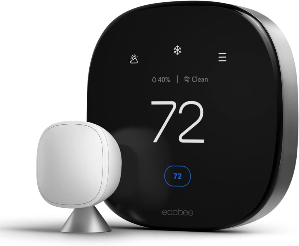 ecobee New Smart Thermostat Premium with Smart Sensor and Air Quality Monitor - Programmable Wifi Thermostat - Works with Siri, Alexa, Google Assistant ecobee New Smart Thermostat Premium with Smart Sensor and Air Quality Monitor - Programmable Wifi Thermostat - Works with Siri, Alexa, Google Assistant