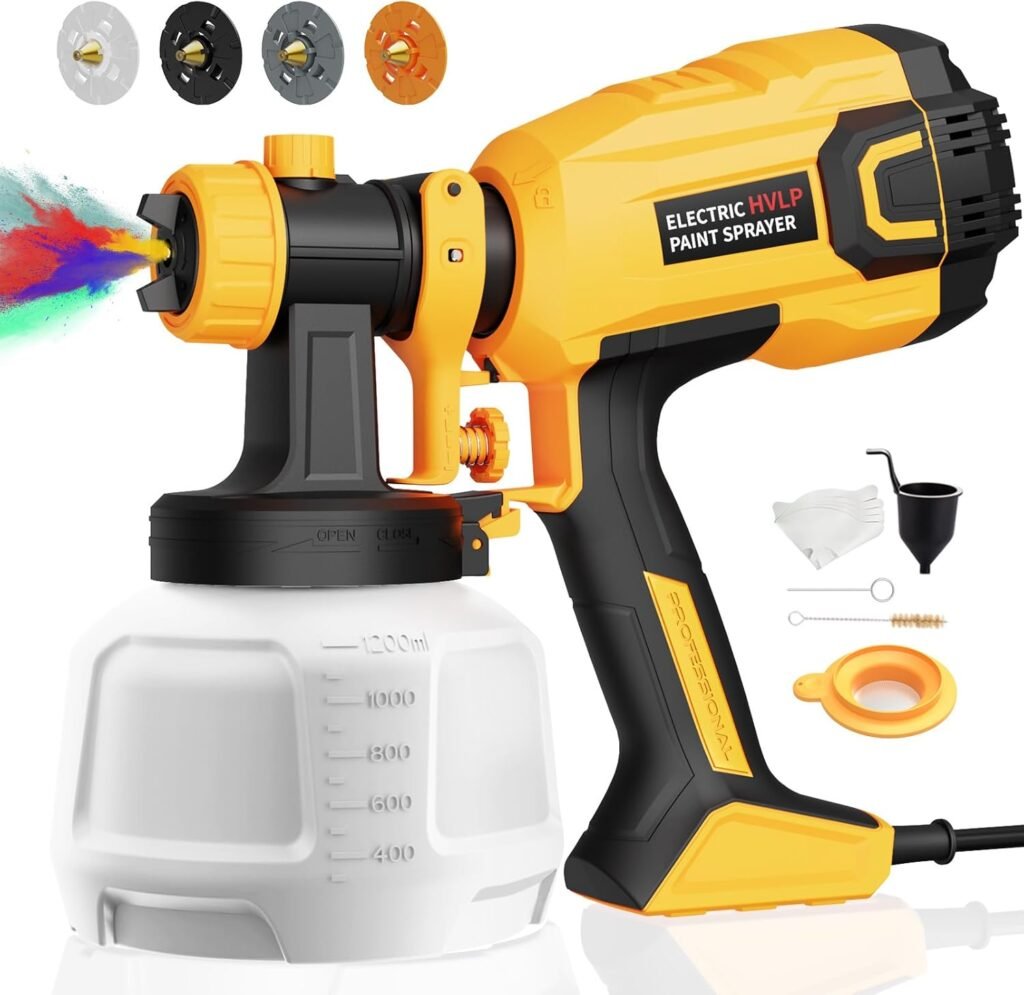 Paint Sprayer 700W HVLP High Power Electric Spray Paint Gun with Adjustable Spray Width Knob, 40 Fl Oz Container, 4 Nozzles 3 Patterns, Easy to Clean, for Furniture, House, Fence, Walls, Etc. Paint Sprayer 700W HVLP High Power Electric Spray Paint Gun with Adjustable Spray Width Knob, 40 Fl Oz Container, 4 Nozzles 3 Patterns, Easy to Clean, for Furniture, House, Fence, Walls, Etc.