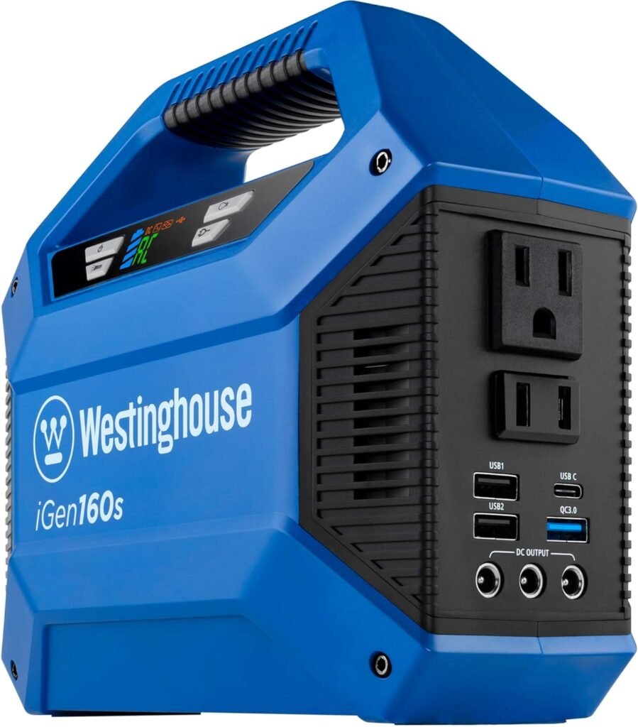 Westinghouse 155Wh 150 Peak Watt Portable Power Station Solar Generator, Modified Sine Wave AC Outlet, Backup Lithium Battery for Camping, Home, Travel, Indoor/Outdoor Use (Solar Panel Not Included) Westinghouse 155Wh 150 Peak Watt Portable Power Station Solar Generator, Modified Sine Wave AC Outlet, Backup Lithium Battery for Camping, Home, Travel, Indoor/Outdoor Use (Solar Panel Not Included)