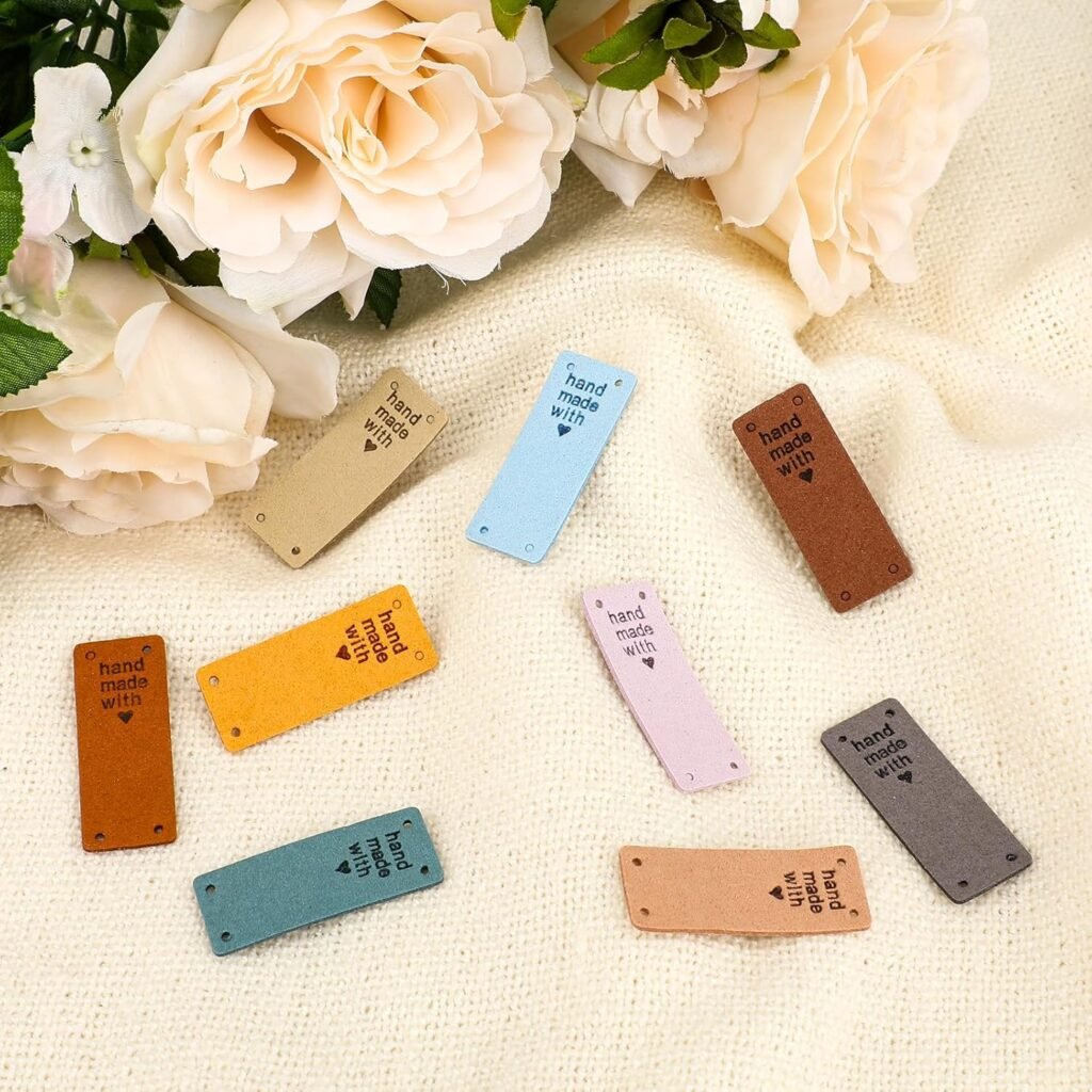 50 Pcs PU Leather Tags for Handmade Items, Handmade with Love Tags Faux Leather Labels Crochet Tags Embossed Sew on Tag Crochet Knit DIY Jeans Bags Shoes Hat Clothes Accessories 50 Pcs PU Leather Tags for Handmade Items, Handmade with Love Tags Faux Leather Labels Crochet Tags Embossed Sew on Tag Crochet Knit DIY Jeans Bags Shoes Hat Clothes Accessories