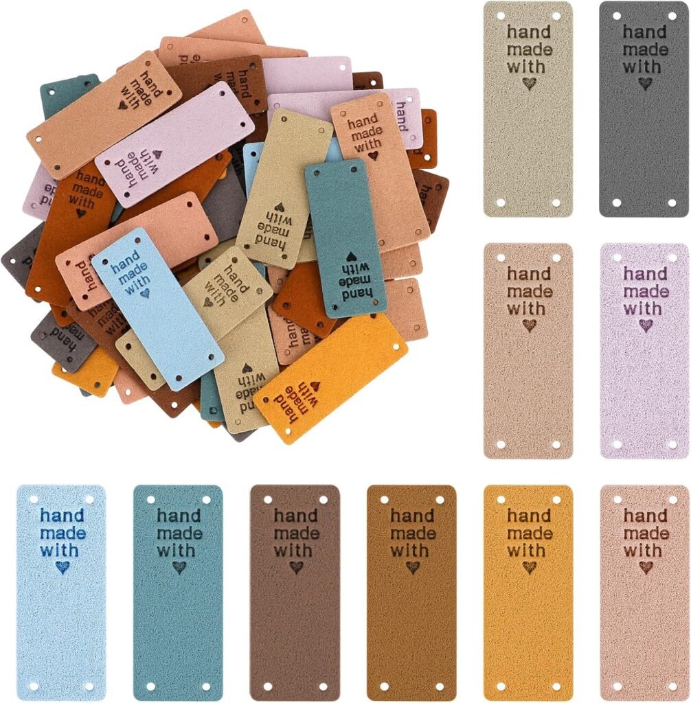 50 Pcs PU Leather Tags for Handmade Items, Handmade with Love Tags Faux Leather Labels Crochet Tags Embossed Sew on Tag Crochet Knit DIY Jeans Bags Shoes Hat Clothes Accessories 50 Pcs PU Leather Tags for Handmade Items, Handmade with Love Tags Faux Leather Labels Crochet Tags Embossed Sew on Tag Crochet Knit DIY Jeans Bags Shoes Hat Clothes Accessories