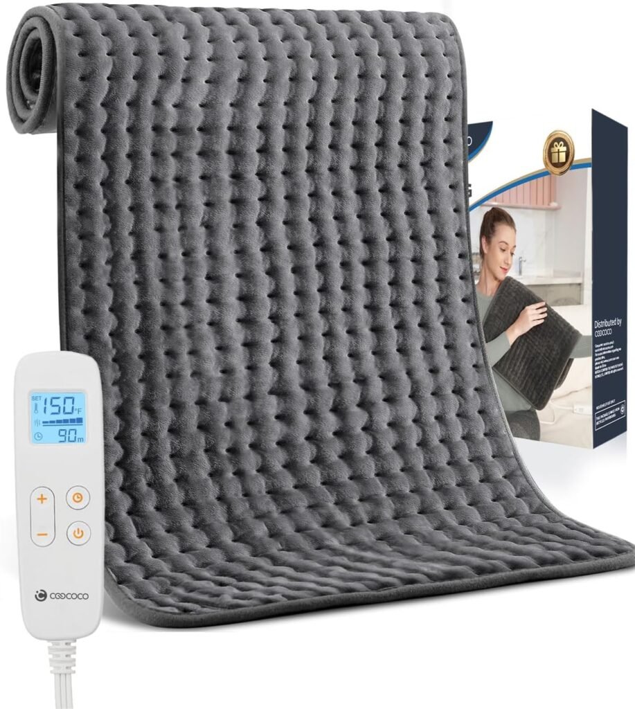 CooCoCo Large Heating Pad for Back, Electric Heated Pad for Neck Shoulders Period Cramps, FSA HSA Eligible 17x33 Heat Pad, Moist Heating, Auto Off, 10ft Cord, Christmas Gifts for Women Men Mom Dad CooCoCo Large Heating Pad for Back, Electric Heated Pad for Neck Shoulders Period Cramps, FSA HSA Eligible 17x33 Heat Pad, Moist Heating, Auto Off, 10ft Cord, Christmas Gifts for Women Men Mom Dad