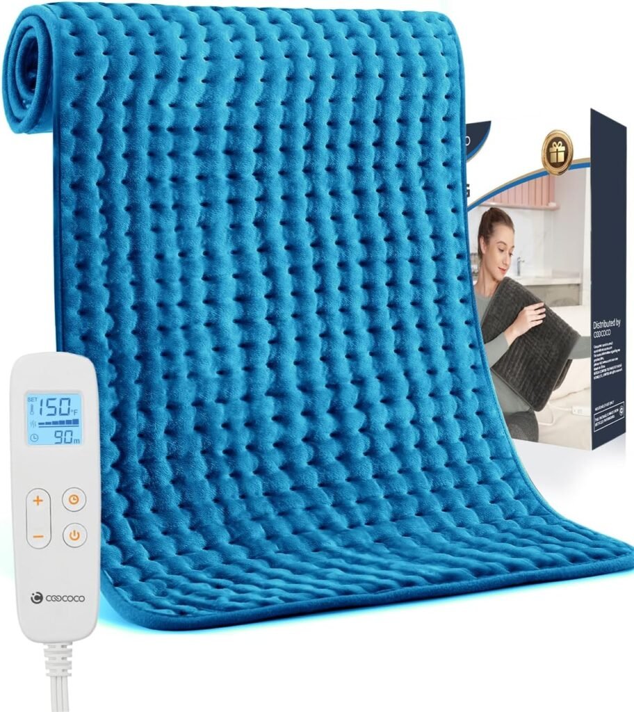 CooCoCo Large Heating Pad for Back, Electric Heated Pad for Neck Shoulders Period Cramps, FSA HSA Eligible 17x33 Heat Pad, Moist Heating, Auto Off, 10ft Cord, Christmas Gifts for Women Men Mom Dad CooCoCo Large Heating Pad for Back, Electric Heated Pad for Neck Shoulders Period Cramps, FSA HSA Eligible 17x33 Heat Pad, Moist Heating, Auto Off, 10ft Cord, Christmas Gifts for Women Men Mom Dad