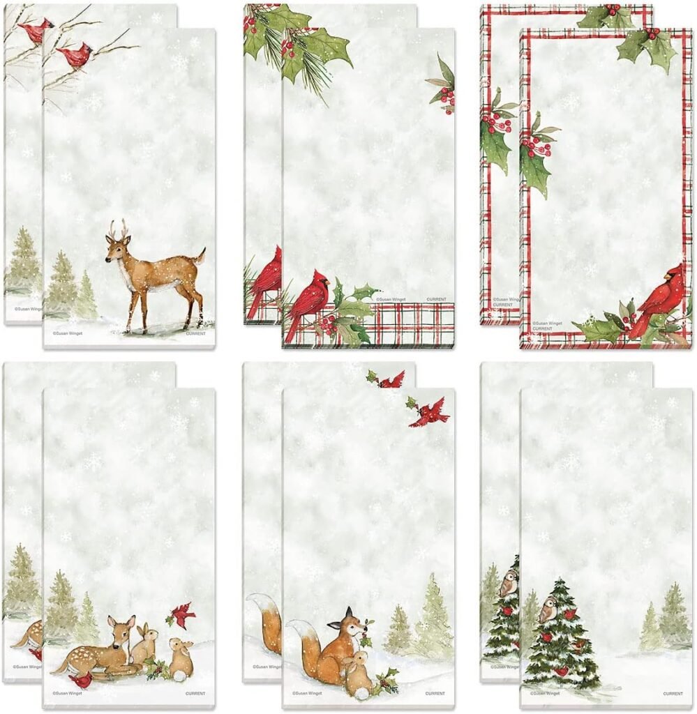 Current Peaceful Forest Holiday Magnetic Notepad Set – Set of 12 Memo Pads, 6 Designs, 30-Sheet Pads, 3½ x 6½ Inches, Christmas Shopping List, To-Do Notes Current Peaceful Forest Holiday Magnetic Notepad Set – Set of 12 Memo Pads, 6 Designs, 30-Sheet Pads, 3½ x 6½ Inches, Christmas Shopping List, To-Do Notes