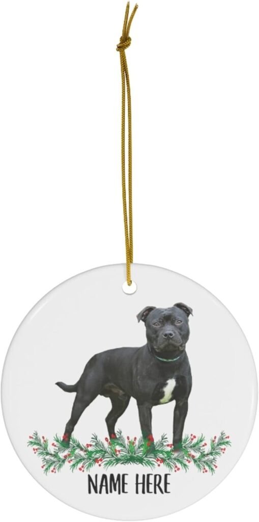 Funny Personalized Name American Bully Black Gifts 2024 Christmas Tree Ornaments Circle Ceramic Funny Personalized Name American Bully Black Gifts 2024 Christmas Tree Ornaments Circle Ceramic