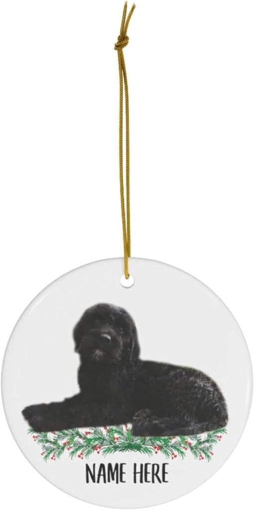 Funny Personalized Name Goldendoodle Black Gifts 2024 Christmas Tree Ornaments Circle Ceramic Funny Personalized Name Goldendoodle Black Gifts 2024 Christmas Tree Ornaments Circle Ceramic