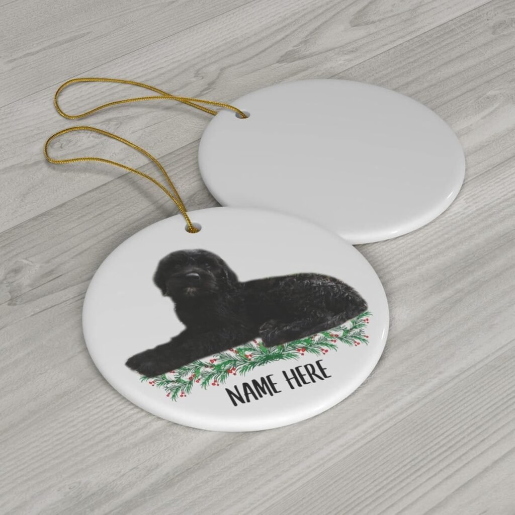 Funny Personalized Name Goldendoodle Black Gifts 2024 Christmas Tree Ornaments Circle Ceramic Funny Personalized Name Goldendoodle Black Gifts 2024 Christmas Tree Ornaments Circle Ceramic