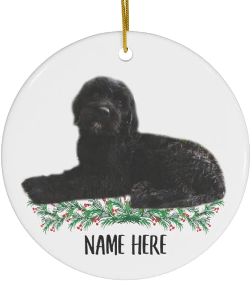 Funny Personalized Name Goldendoodle Black Gifts 2024 Christmas Tree Ornaments Circle Ceramic Funny Personalized Name Goldendoodle Black Gifts 2024 Christmas Tree Ornaments Circle Ceramic