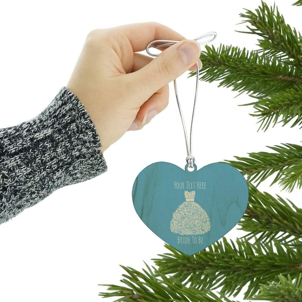 GRAPHICS MORE Personalized Custom 1 Line Bride to Be Wedding Dress Heart Love Wood Christmas Tree Holiday Ornament GRAPHICS MORE Personalized Custom 1 Line Bride to Be Wedding Dress Heart Love Wood Christmas Tree Holiday Ornament
