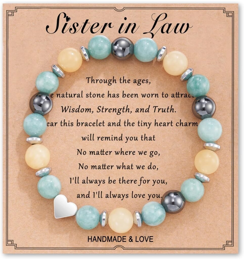 HGDEER Natural Stone Heart Bracele for Sister Friend with Gift Message Card, Suitable as a Gifts on Birthday Graduation Mothers Day Christmas Valentines Day HGDEER Natural Stone Heart Bracele for Sister Friend with Gift Message Card, Suitable as a Gifts on Birthday Graduation Mothers Day Christmas Valentines Day