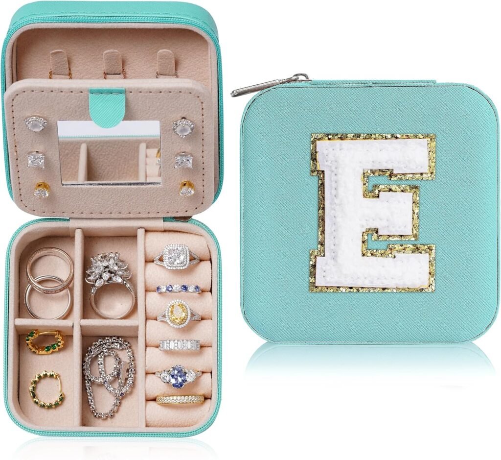 Parima Christmas Gifts List 2024 Ideas - Personalized Initial Travel Jewelry Case, 4 5 6 7 8 9 10 11 12 Year Old Girl Birthday Gifts Christmas Gifts for Daughter Granddaughter - Letter E, Aqua Blue Parima Christmas Gifts List 2024 Ideas - Personalized Initial Travel Jewelry Case, 4 5 6 7 8 9 10 11 12 Year Old Girl Birthday Gifts Christmas Gifts for Daughter Granddaughter - Letter E, Aqua Blue