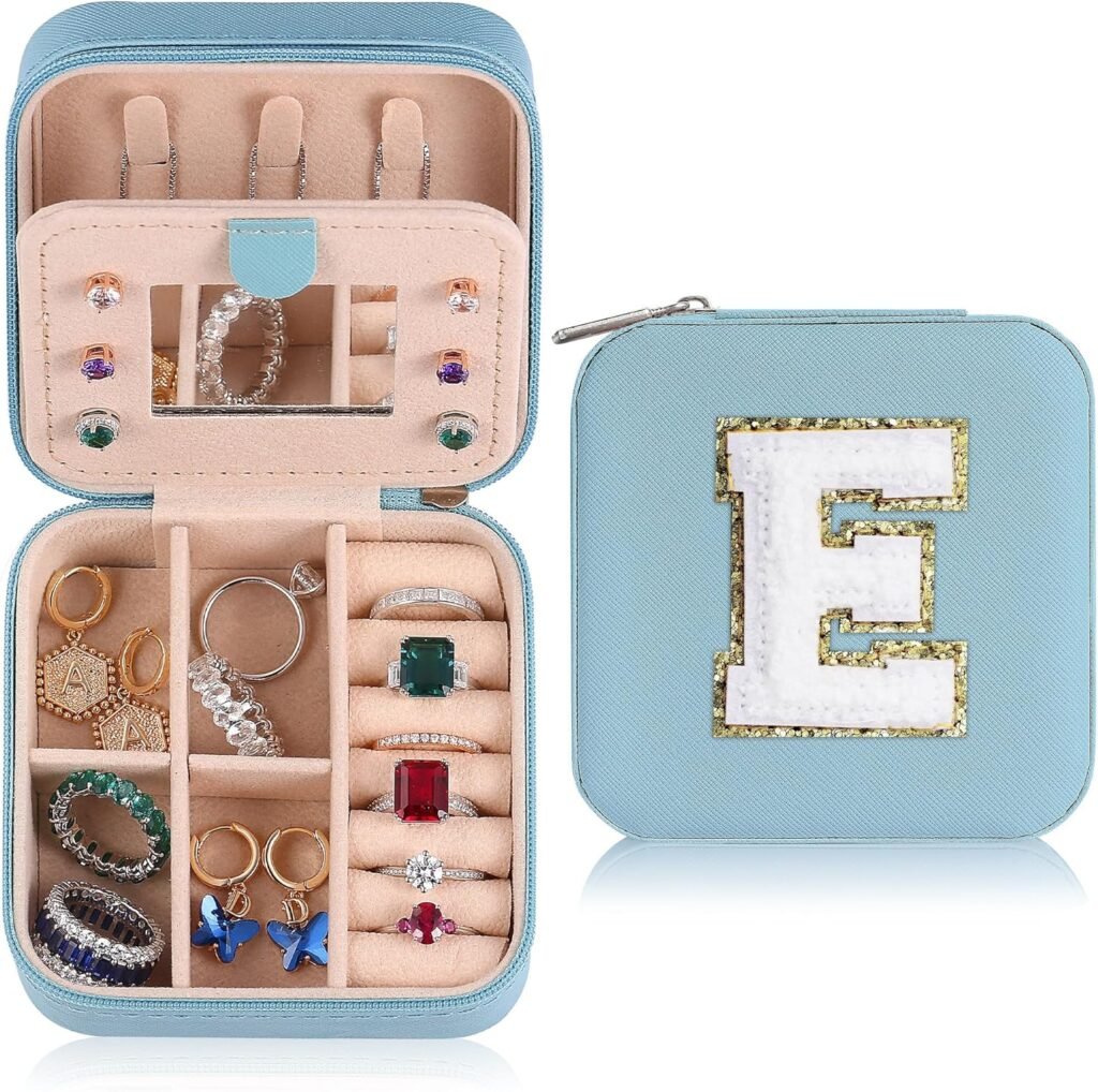 Parima Christmas Gifts List 2024 Ideas - Personalized Initial Travel Jewelry Case, 4 5 6 7 8 9 10 11 12 Year Old Girl Birthday Gifts Christmas Gifts for Daughter Granddaughter - Letter E, Aqua Blue Parima Christmas Gifts List 2024 Ideas - Personalized Initial Travel Jewelry Case, 4 5 6 7 8 9 10 11 12 Year Old Girl Birthday Gifts Christmas Gifts for Daughter Granddaughter - Letter E, Aqua Blue