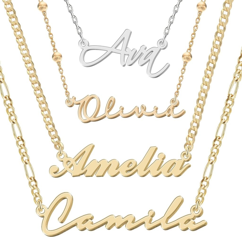 Personalized Name Necklace | Sterling Silver/Stainless Steel | 14 Fonts, 4 Colors, 5 Chains | Tarnish-Free, Handmade Gift for Women: Mom, Daughter, Sister | Ideal for Birthday, Mothers Day,Christmas Personalized Name Necklace | Sterling Silver/Stainless Steel | 14 Fonts, 4 Colors, 5 Chains | Tarnish-Free, Handmade Gift for Women: Mom, Daughter, Sister | Ideal for Birthday, Mothers Day,Christmas