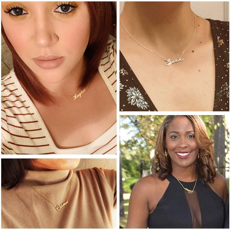 Personalized Name Necklace | Sterling Silver/Stainless Steel | 14 Fonts, 4 Colors, 5 Chains | Tarnish-Free, Handmade Gift for Women: Mom, Daughter, Sister | Ideal for Birthday, Mothers Day,Christmas Personalized Name Necklace | Sterling Silver/Stainless Steel | 14 Fonts, 4 Colors, 5 Chains | Tarnish-Free, Handmade Gift for Women: Mom, Daughter, Sister | Ideal for Birthday, Mothers Day,Christmas