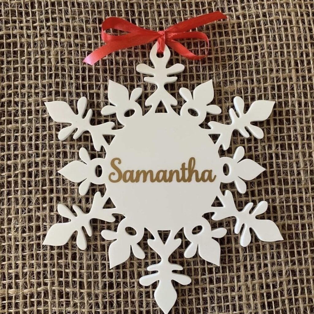 Personalized White Acrylic Snowflakes, Custom Hanging Name Ornaments, Handmade Keepsakes, Custom Name Baubles, Christmas 2024, Gift Name Tags, Xmas Tree Decorations, Home Decor, Gifts for Family Personalized White Acrylic Snowflakes, Custom Hanging Name Ornaments, Handmade Keepsakes, Custom Name Baubles, Christmas 2024, Gift Name Tags, Xmas Tree Decorations, Home Decor, Gifts for Family