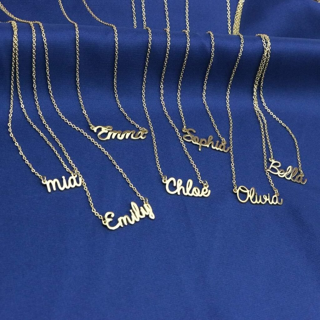 Yiyang Personalized Name Necklace 18K Gold Plated Stainless Steel Pendant Jewelry Birthday Gift for Girls Yiyang Personalized Name Necklace 18K Gold Plated Stainless Steel Pendant Jewelry Birthday Gift for Girls